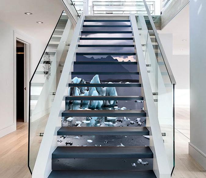 3D Icing Lake Scenery 879 Stair Risers Wallpaper AJ Wallpaper 