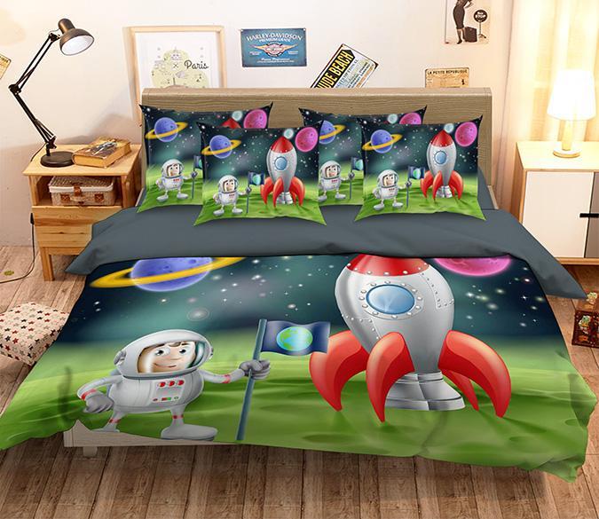 3D Astronaut Spacecraft 344 Bed Pillowcases Quilt Wallpaper AJ Wallpaper 