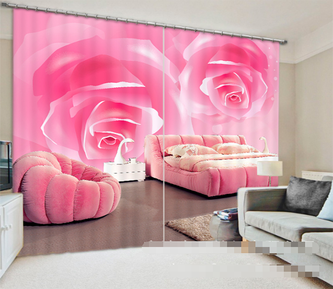 3D Pink Roses 943 Curtains Drapes Wallpaper AJ Wallpaper 