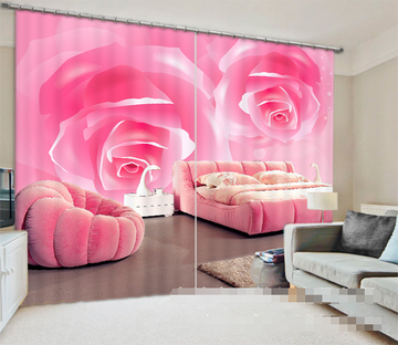 3D Pink Roses 943 Curtains Drapes Wallpaper AJ Wallpaper 