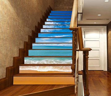 3D Pretty Blue Sea 1183 Stair Risers Wallpaper AJ Wallpaper 