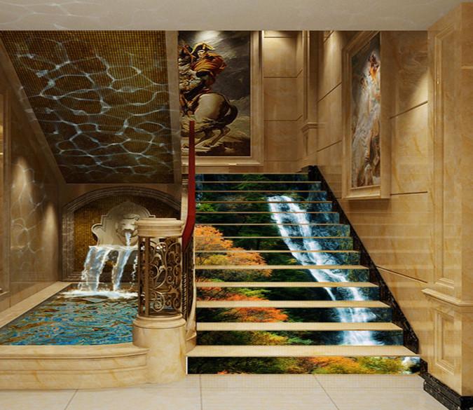 3D Slender Stream 127 Stair Risers Wallpaper AJ Wallpaper 
