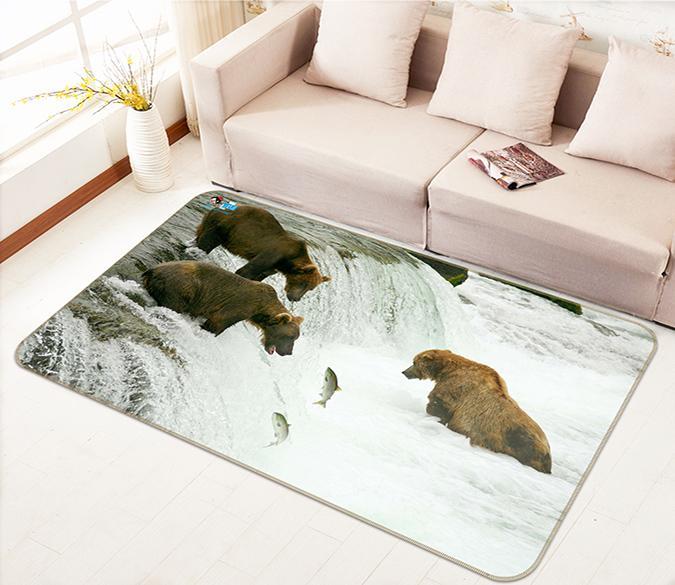 3D Foraging Bears 278 Non Slip Rug Mat Mat AJ Creativity Home 