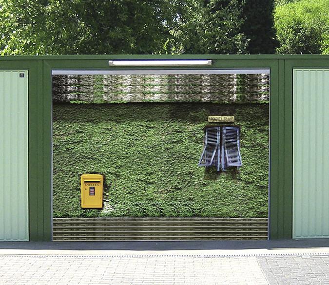 3D Window Lush Ivy 208 Garage Door Mural Wallpaper AJ Wallpaper 
