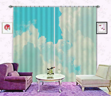 3D Blue Sky White Clouds 472 Beach Curtains Drapes Wallpaper AJ Wallpaper 