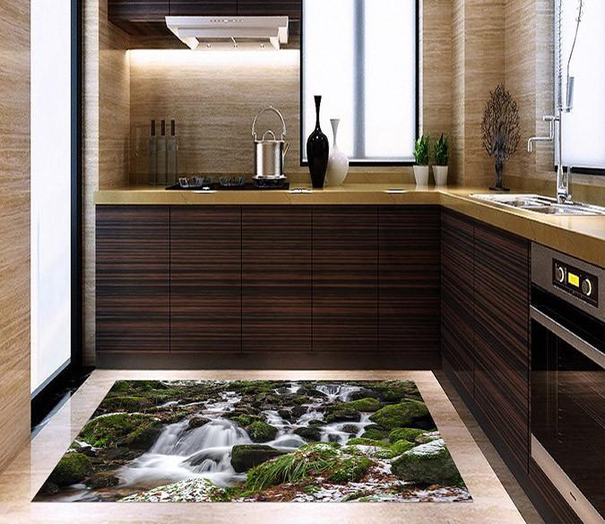 3D Stony Creeks Kitchen Mat Floor Mural Wallpaper AJ Wallpaper 