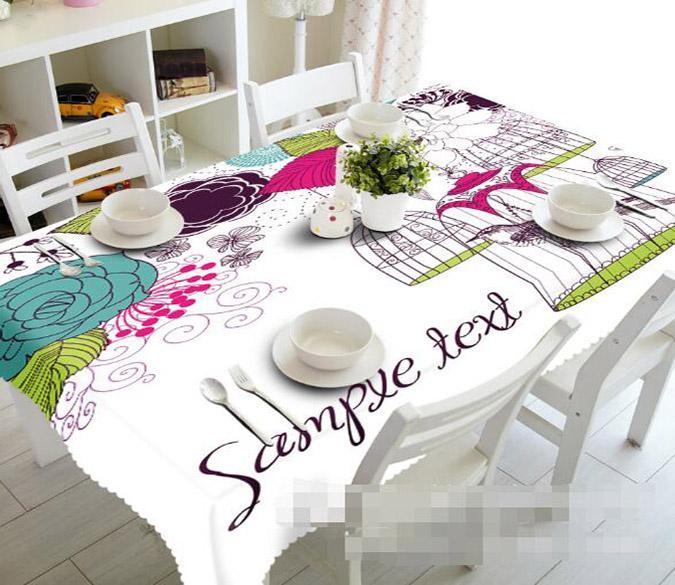 3D Bird Cage Pattern 887 Tablecloths Wallpaper AJ Wallpaper 