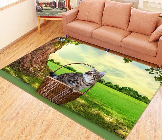 3D Basket Cat 269 Non Slip Rug Mat Mat AJ Creativity Home 