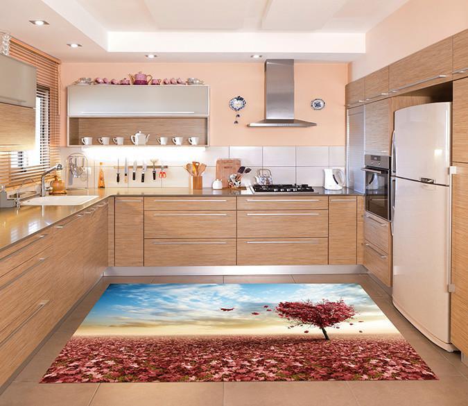 3D Heart Shape Tree 69 Kitchen Mat Floor Mural Wallpaper AJ Wallpaper 