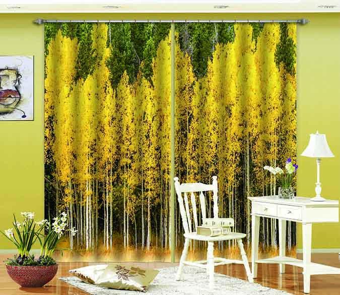 3D Forest Straight Trees 752 Curtains Drapes Wallpaper AJ Wallpaper 