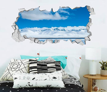 3D Seaside Snow Mountains 051 Broken Wall Murals Wallpaper AJ Wallpaper 