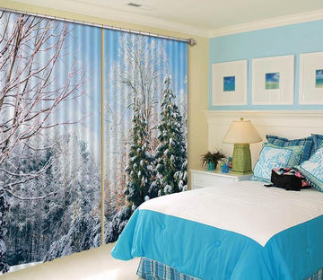 3D Snow Forest 359 Curtains Drapes Wallpaper AJ Wallpaper 