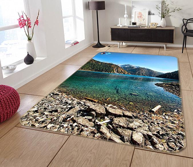 3D Mountain Lake Scenery 133 Non Slip Rug Mat Mat AJ Creativity Home 