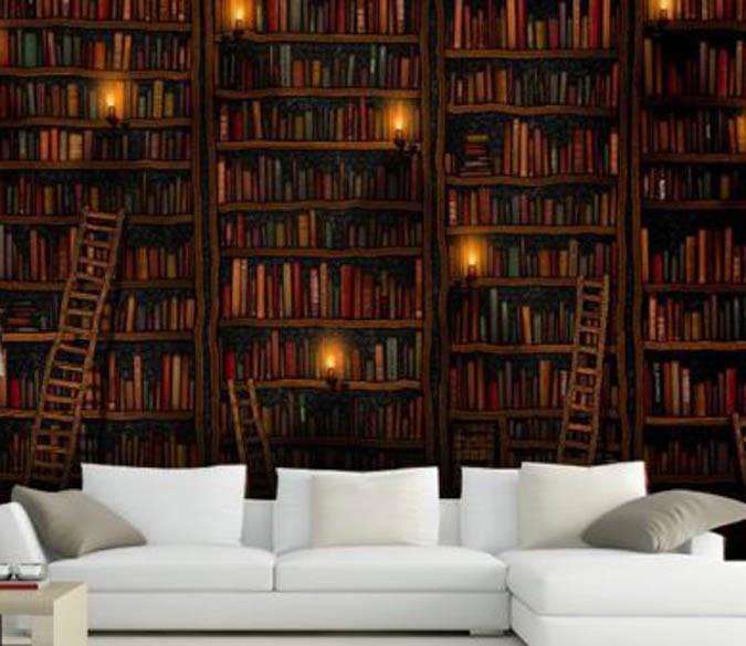 Luxury Bookshelf Wallpaper AJ Wallpaper 2 
