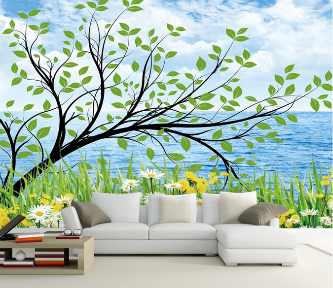Seaside Tree Wallpaper AJ Wallpaper 