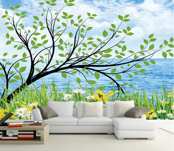 Seaside Tree Wallpaper AJ Wallpaper 