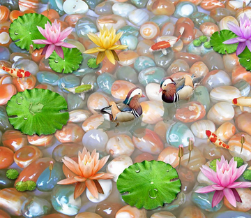 3D Colorful Pebbles Floor Mural Wallpaper AJ Wallpaper 2 
