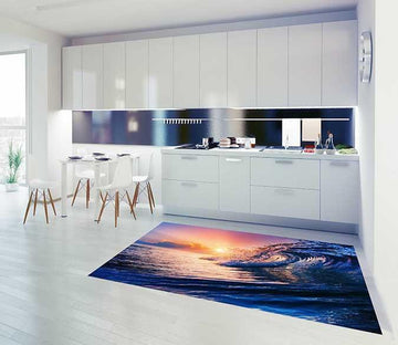 3D Sunset Sea Wave 06 Kitchen Mat Floor Mural Wallpaper AJ Wallpaper 