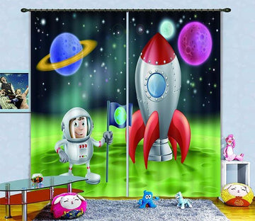 3D Spacecraft Astronaut 511 Curtains Drapes Wallpaper AJ Wallpaper 