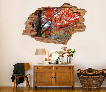 3D Beautiful Maple Tree 209 Broken Wall Murals Wallpaper AJ Wallpaper 