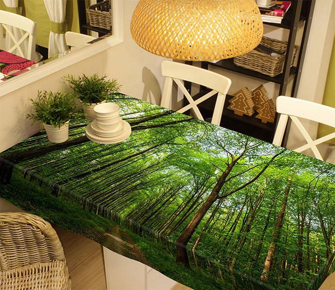 3D Green Forest Trail 629 Tablecloths Wallpaper AJ Wallpaper 
