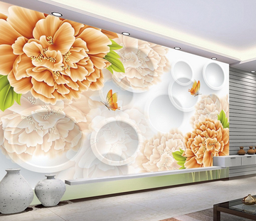Elegant Blossoms And Circles Wallpaper AJ Wallpaper 