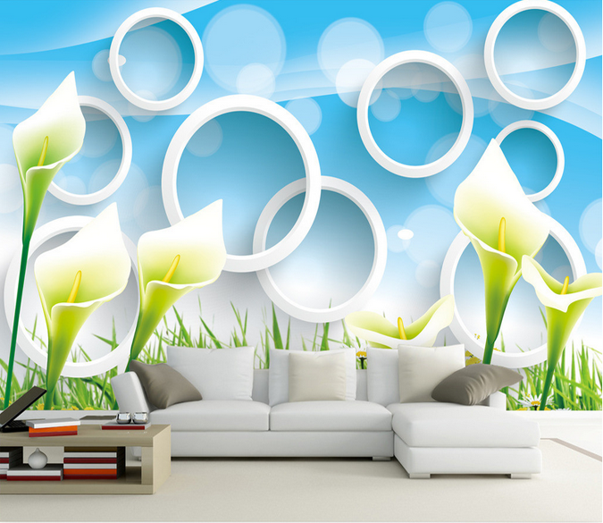 Fresh Flowers And Circles Wallpaper AJ Wallpaper 