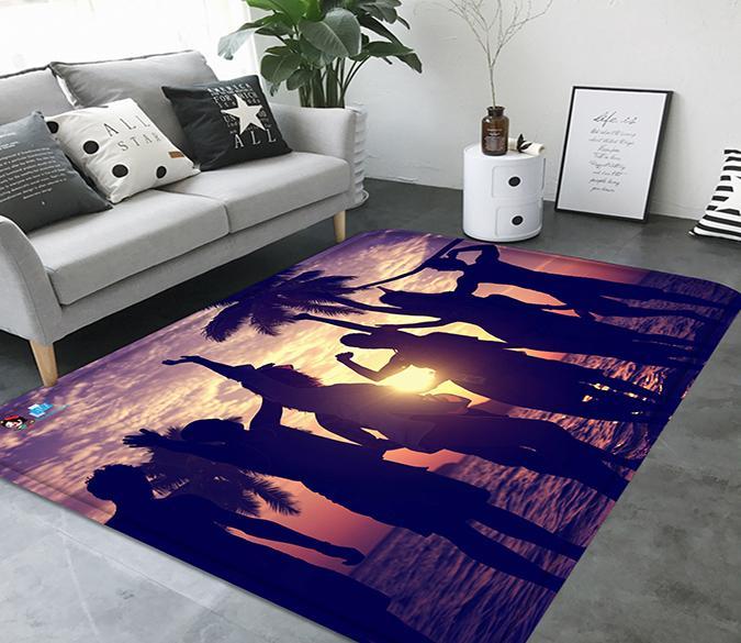 3D Seaside Carnival People 106 Non Slip Rug Mat Mat AJ Creativity Home 