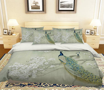 3D Flowers Tree Peacocks 148 Bed Pillowcases Quilt Wallpaper AJ Wallpaper 