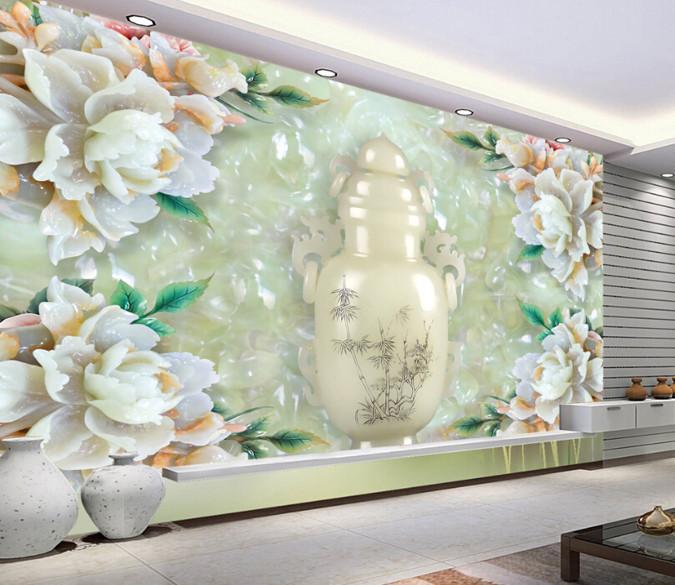 3D Tea Pot Flower Wallpaper AJ Wallpaper 1 