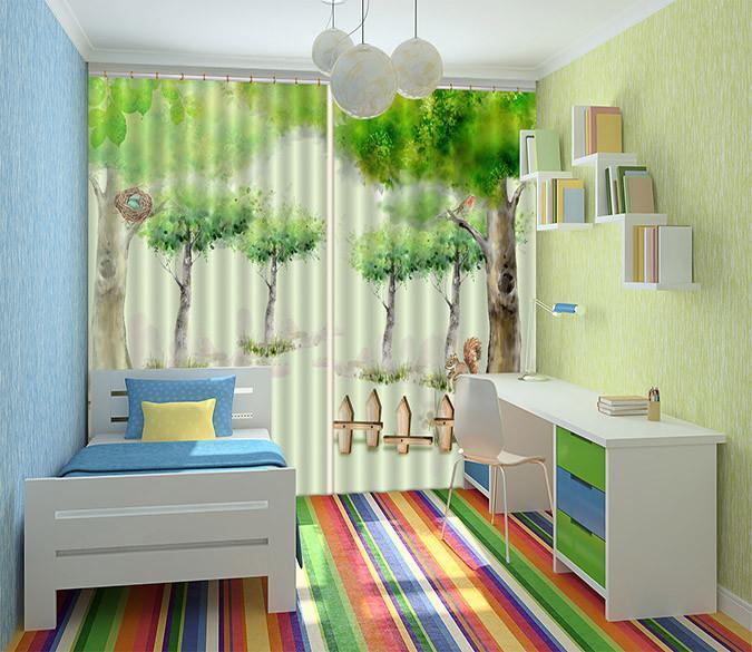 3D Trees Animals 244 Curtains Drapes Wallpaper AJ Wallpaper 