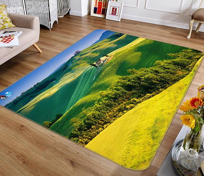 3D Hilly Grassland Landscape 207 Non Slip Rug Mat Mat AJ Creativity Home 