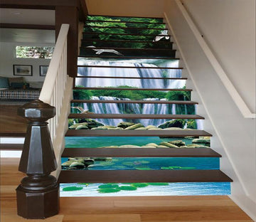 3D Waterfall Flying Birds 1443 Stair Risers Wallpaper AJ Wallpaper 