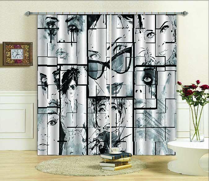 3D Graffiti Women Poster 744 Curtains Drapes Wallpaper AJ Wallpaper 