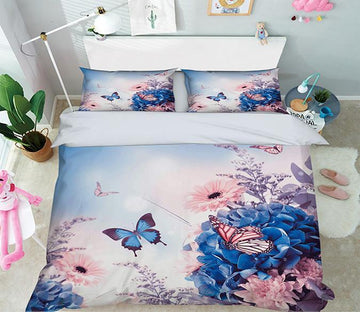 3D Flowers Butterflies 347 Bed Pillowcases Quilt Wallpaper AJ Wallpaper 