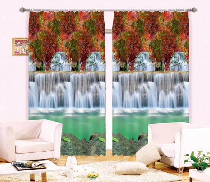 3D Trees Waterfalls 828 Curtains Drapes Wallpaper AJ Wallpaper 