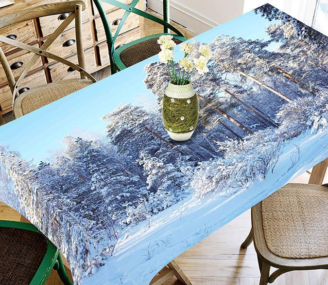 3D Snowed Forest 795 Tablecloths Wallpaper AJ Wallpaper 