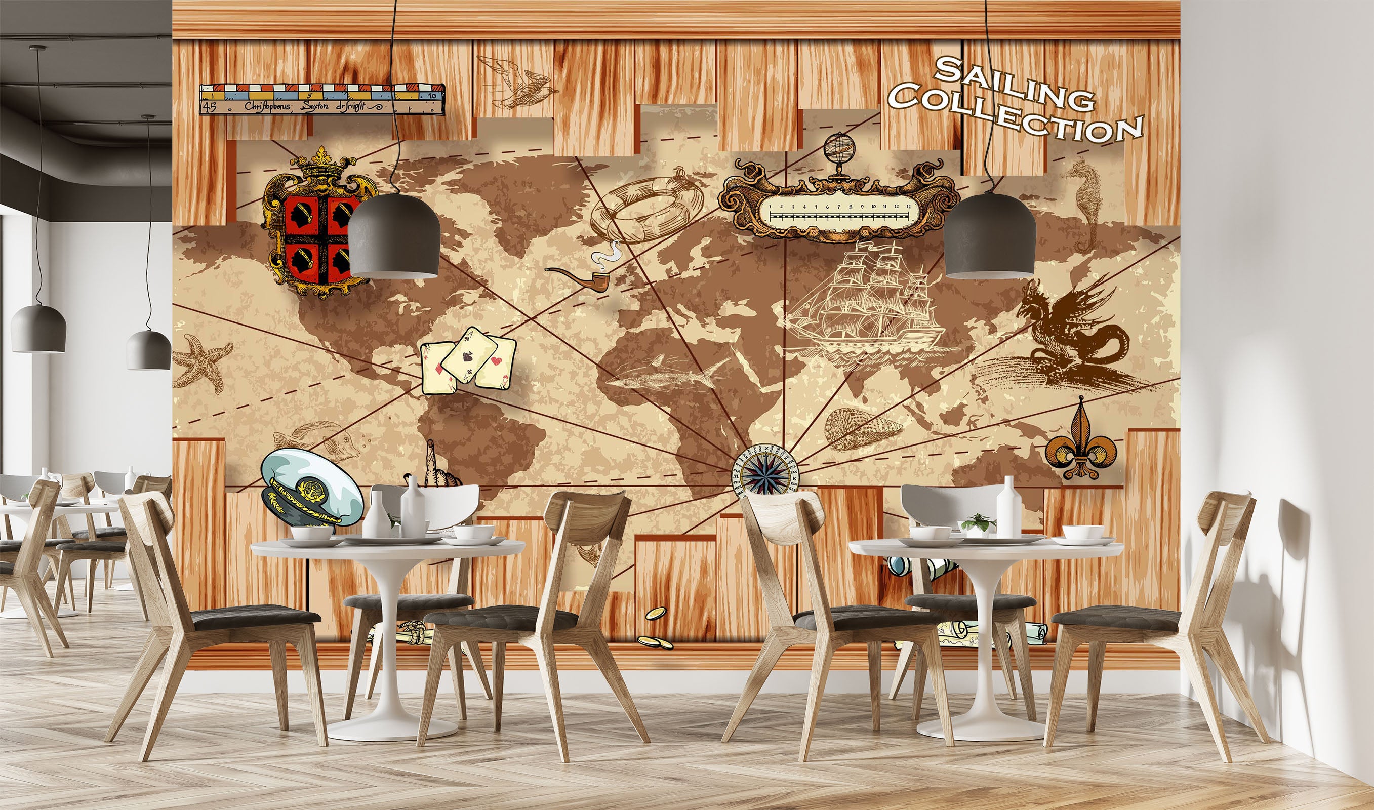 3D World Map 2050 Wall Murals