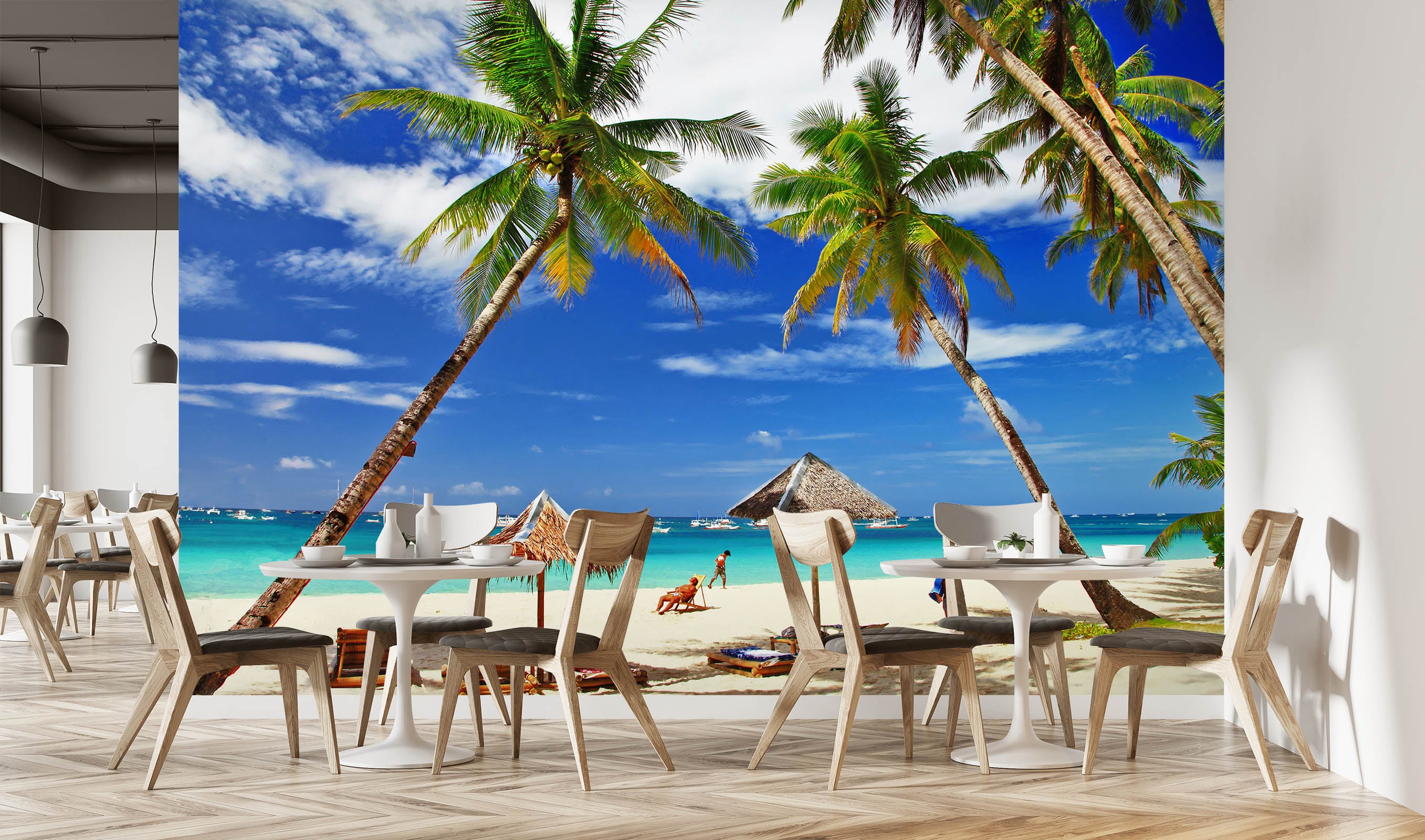 3D Beach Coconut Tree 57178 Wall Murals