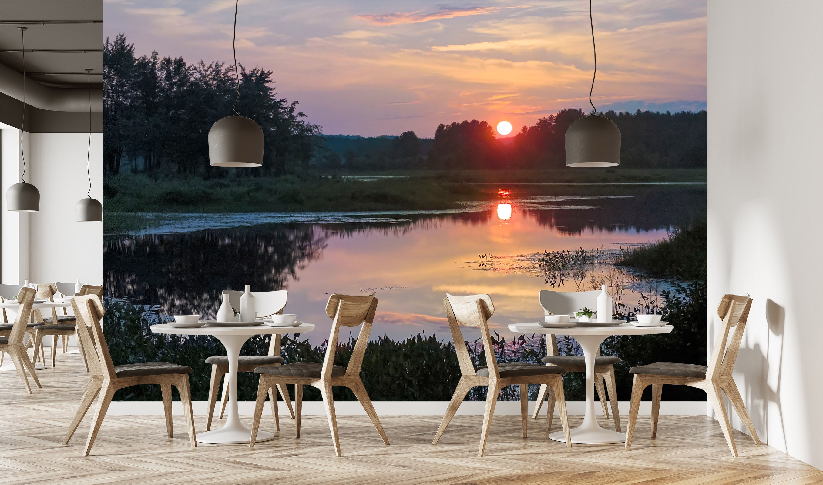 3D Sunset Forest 128 Jerry LoFaro Wall Mural Wall Murals