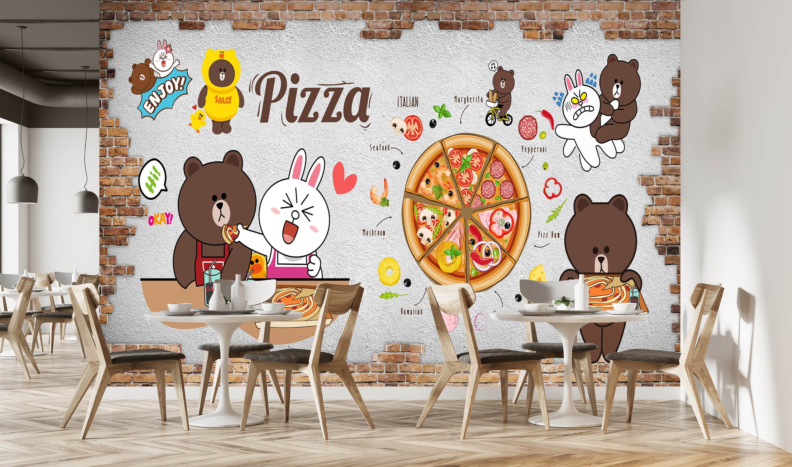 3D Gummy Pizza 3023 Wall Murals