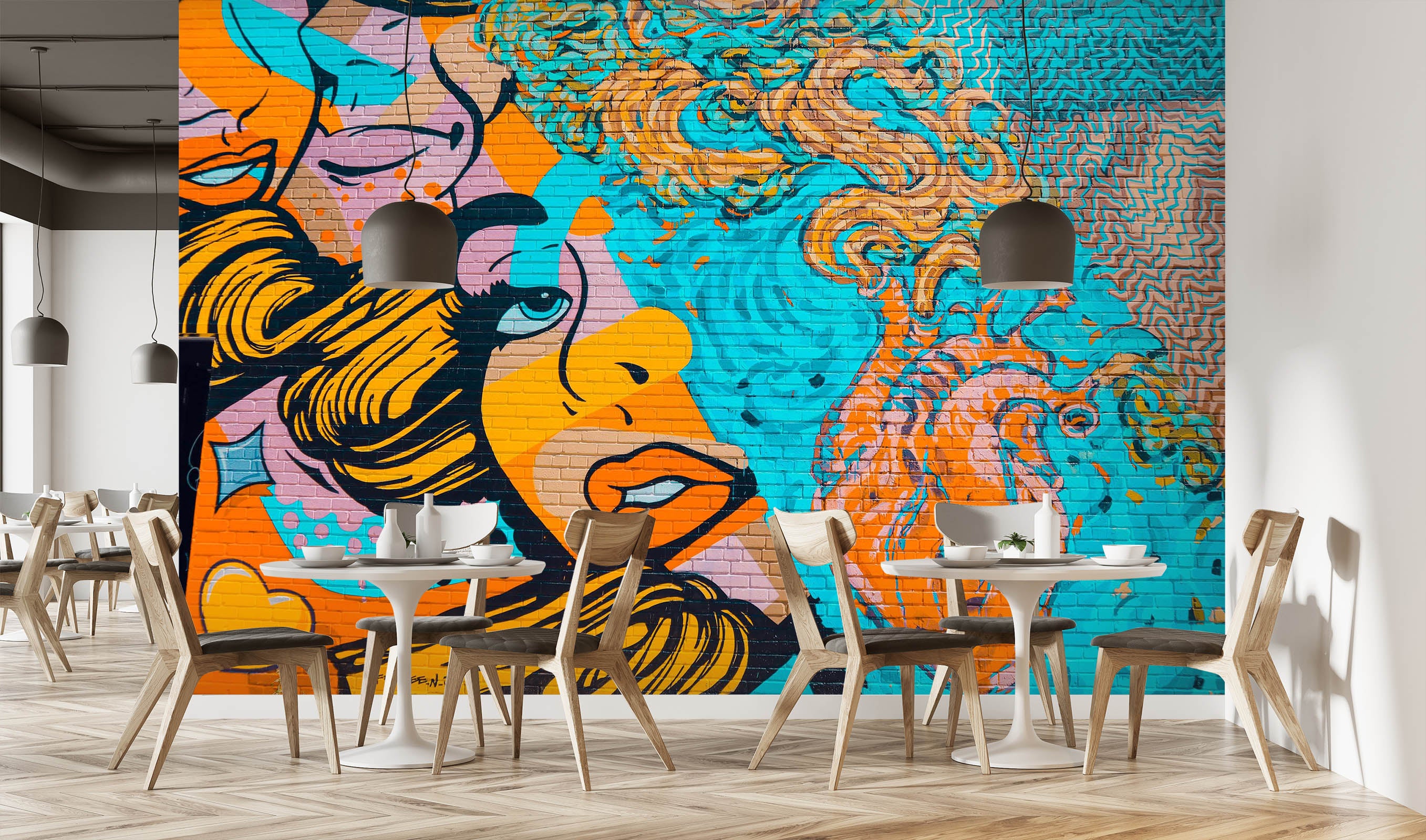 3D Lake Graffiti 1468 Wall Murals