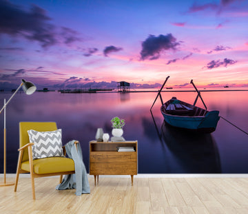 3D Beach Boat Colorful 666 Wallpaper AJ Wallpaper 