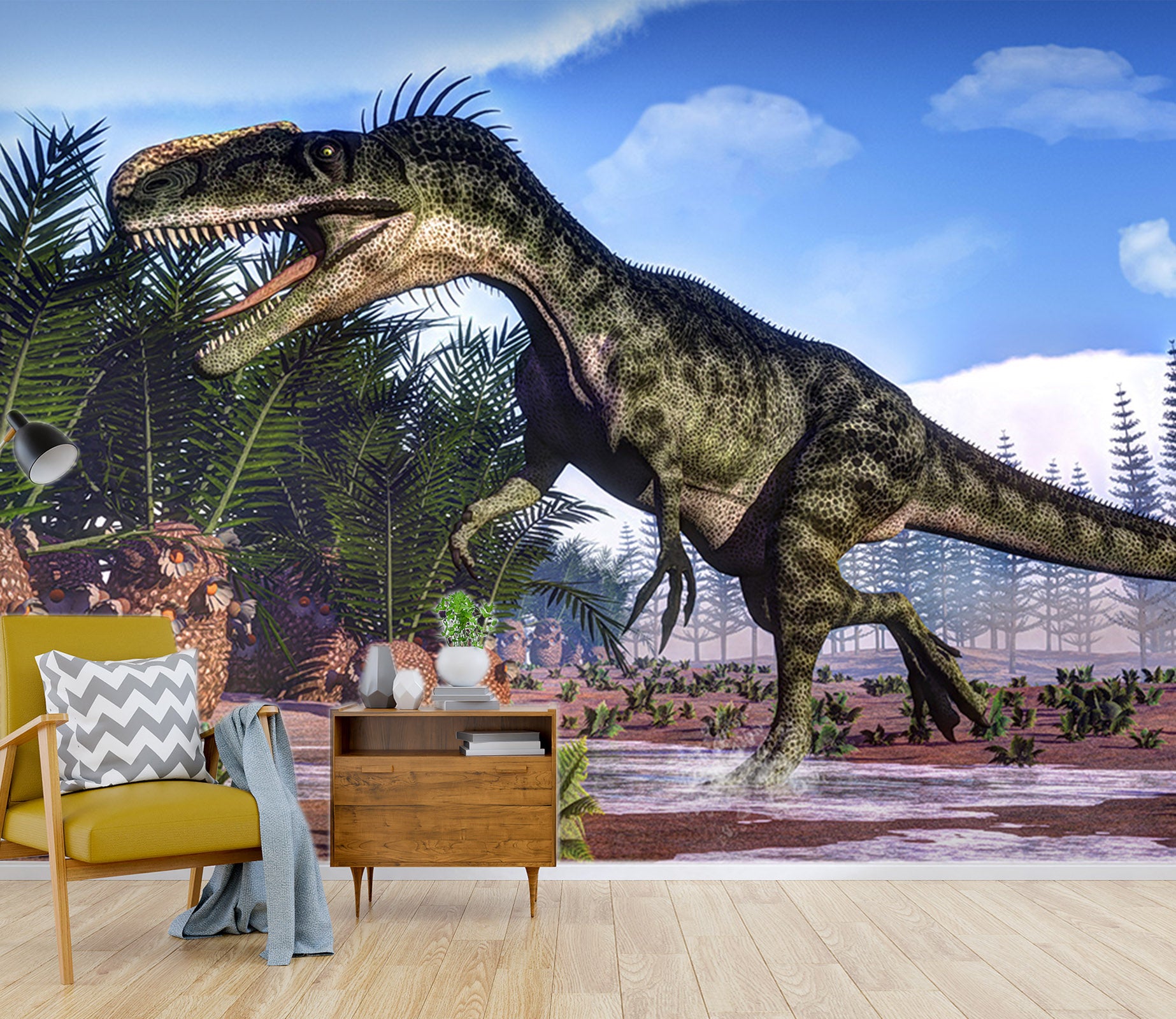 3D Forest Tyrannosaurus 1544 Wall Murals