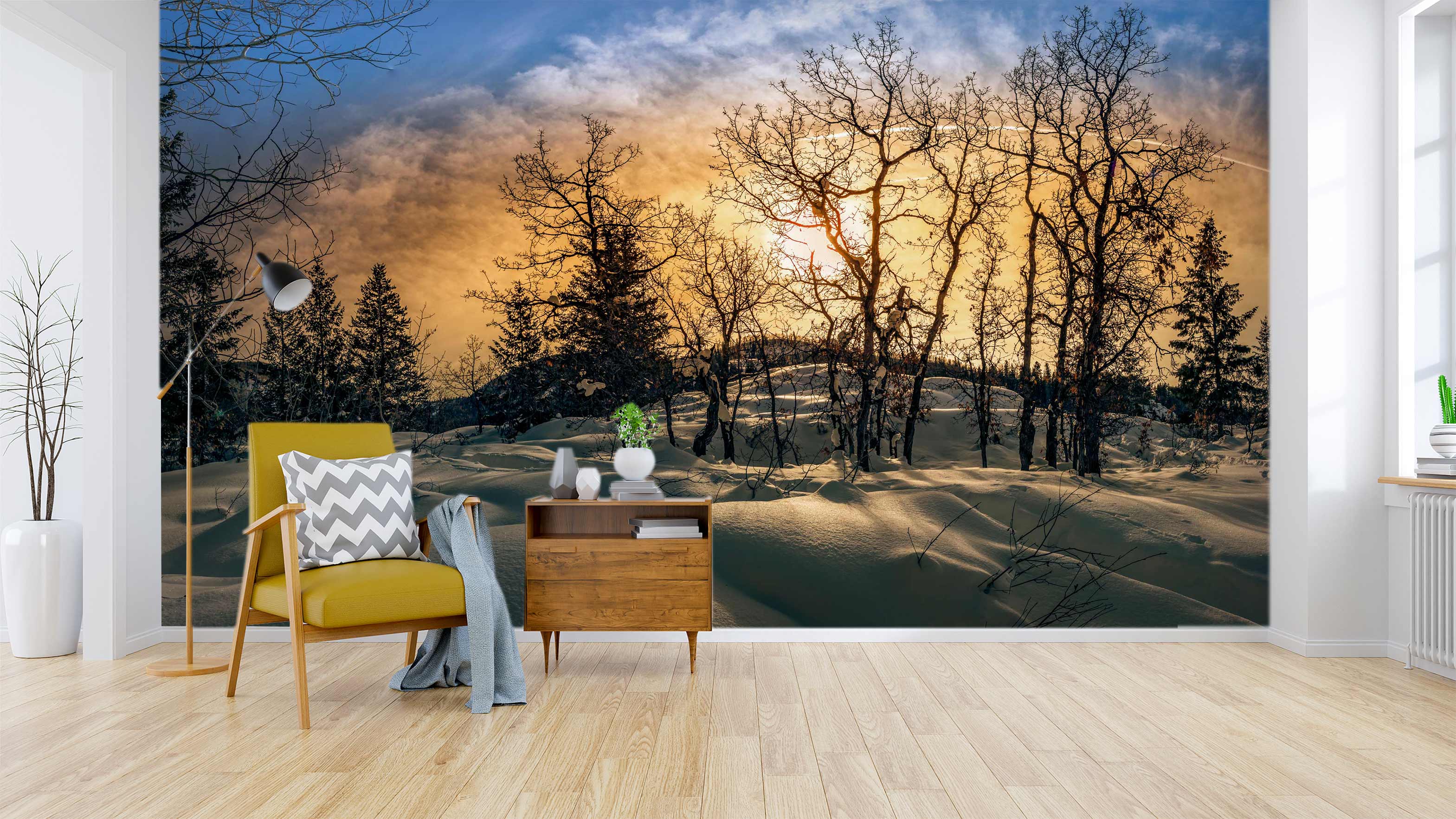 3D Snow Trees 5250 Beth Sheridan Wall Mural Wall Murals