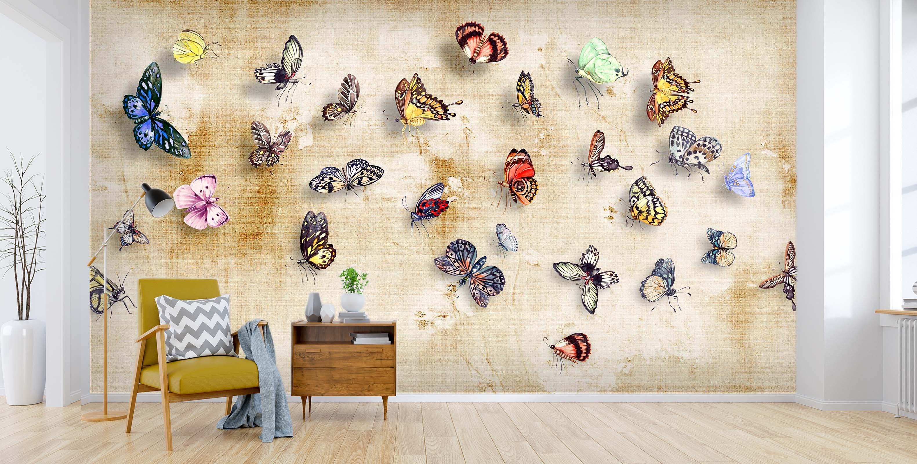 3D Beautiful Butterfly 04 Wall Murals Wallpaper AJ Wallpaper 2 