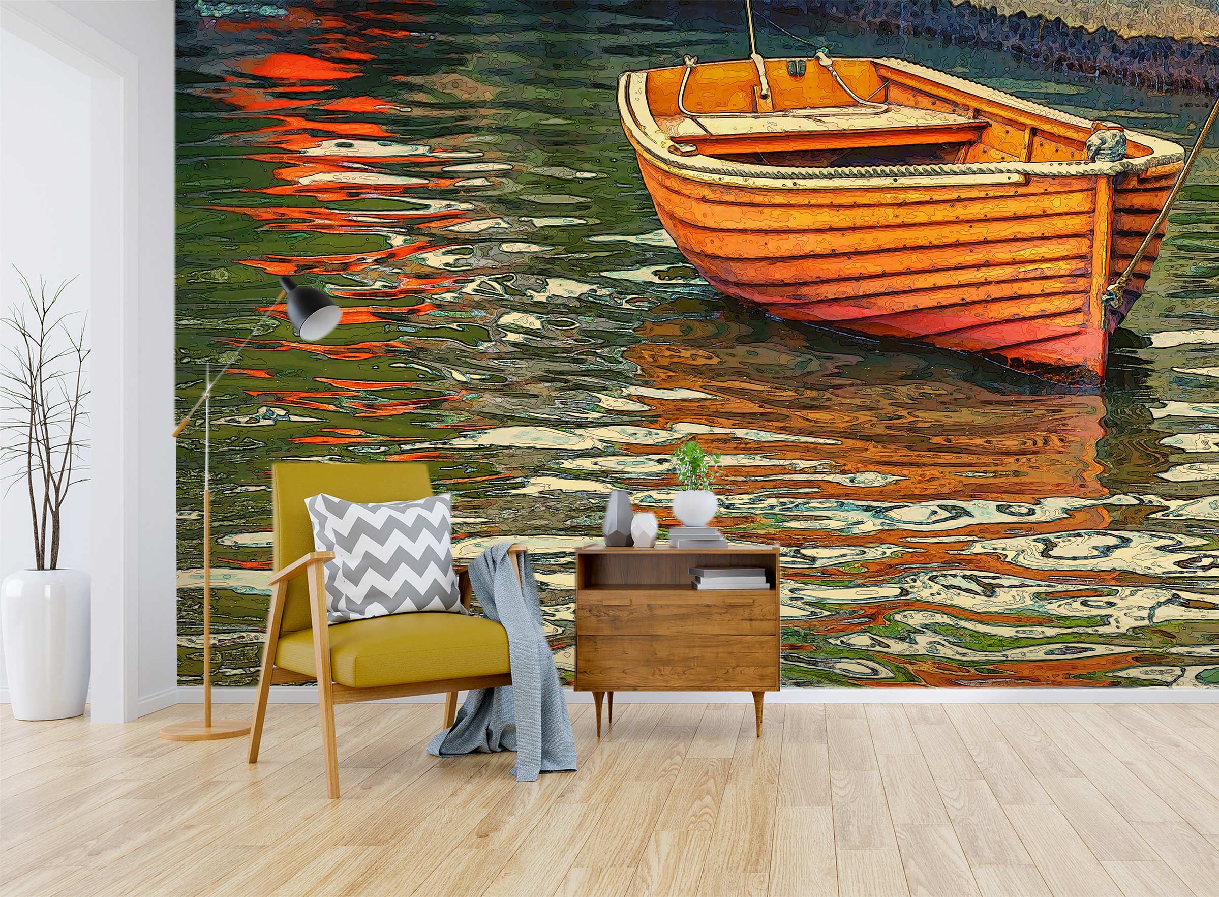 3D Boat 10885 Alius Herb Wall Mural Wall Murals