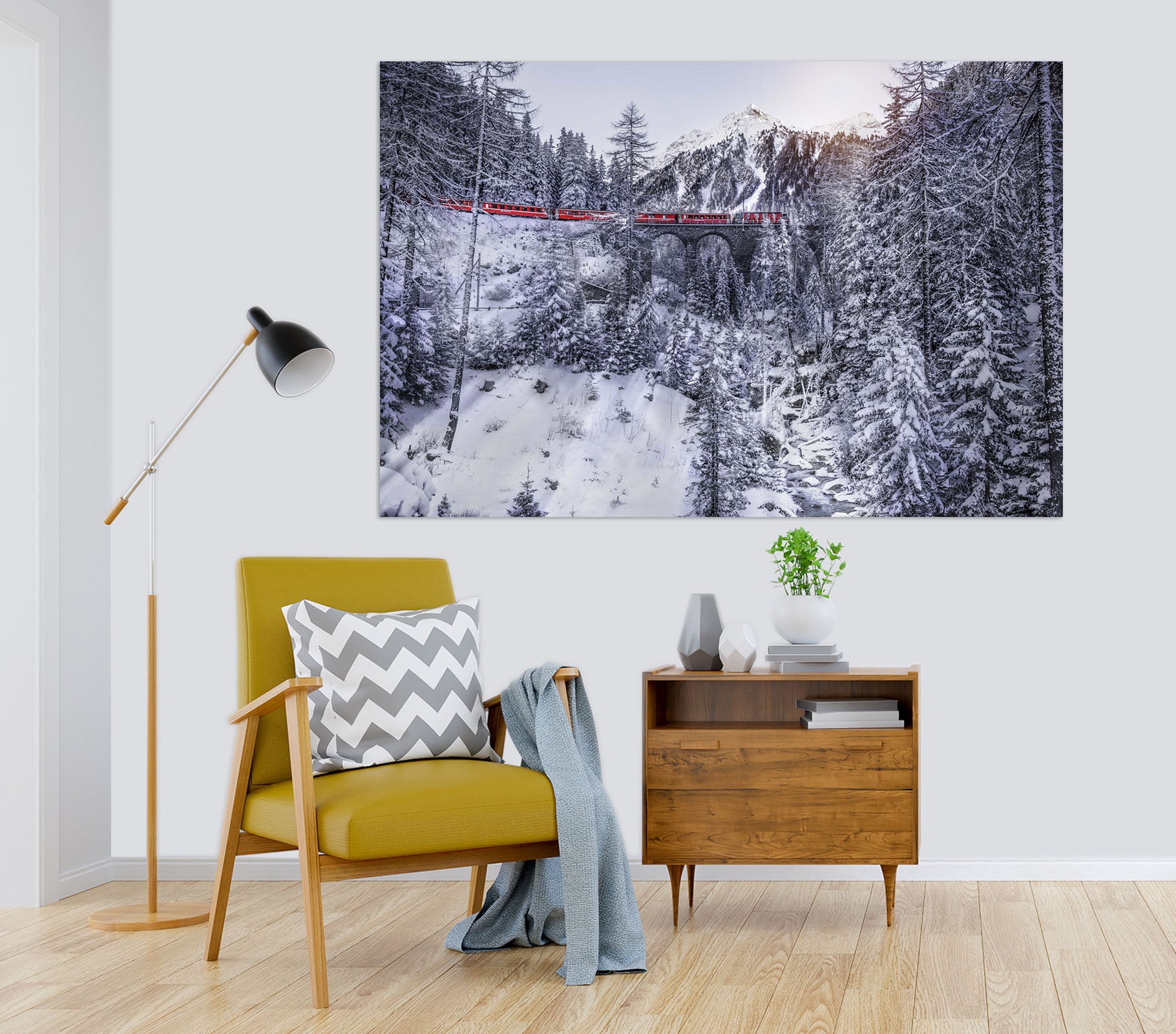 3D Snow Mountain Forest 146 Marco Carmassi Wall Sticker