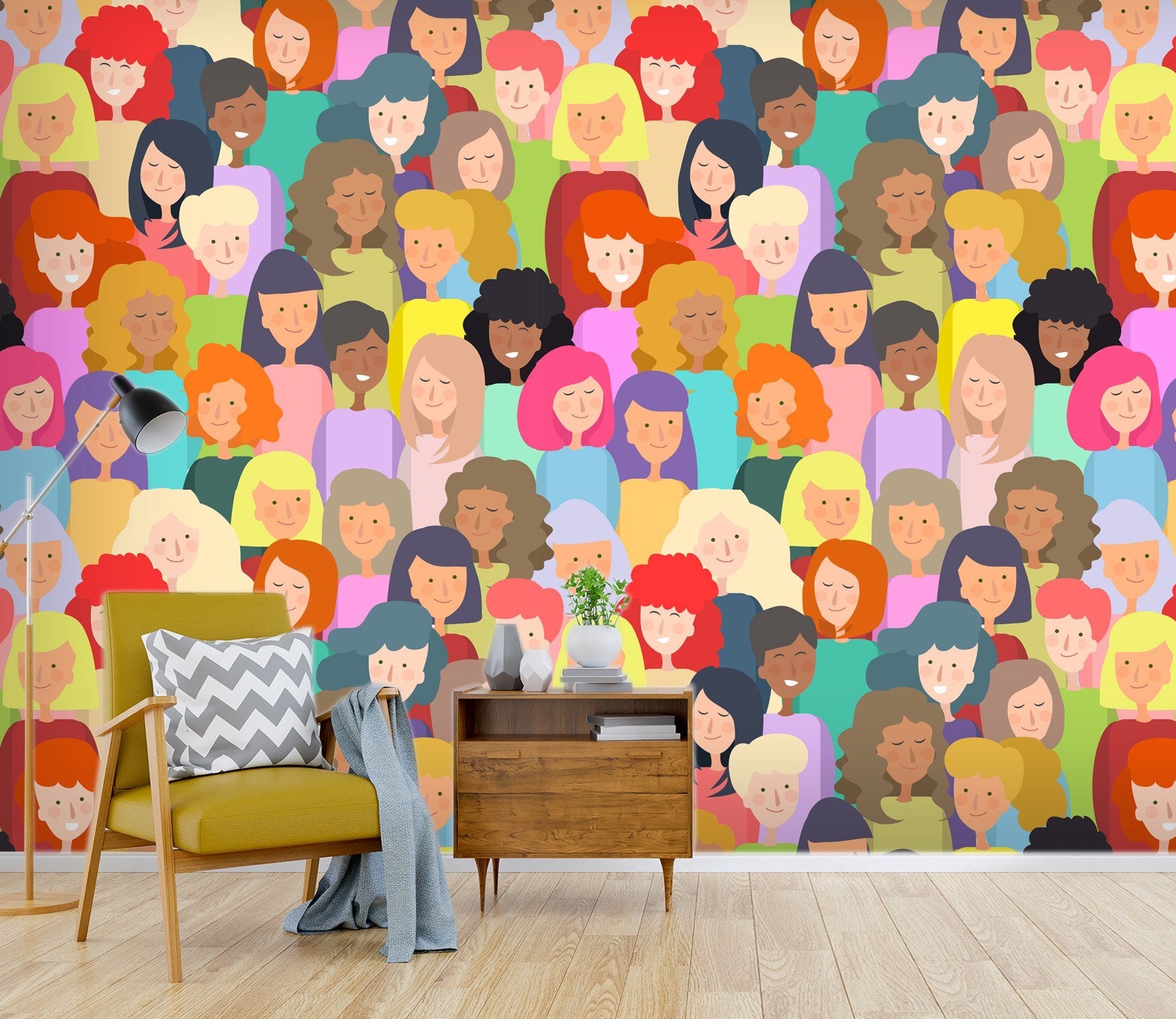 3D Color Crowd Hair 473 Wallpaper AJ Wallpaper 