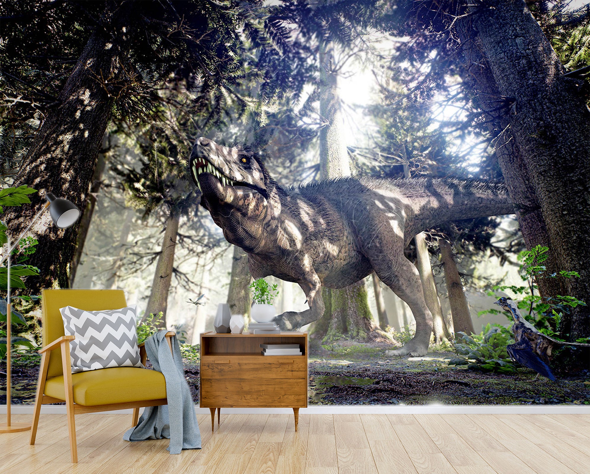 3D Forest Dinosaur 1560 Wall Murals